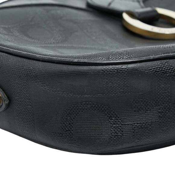 CHRISTIAN DIOR Black Leather Trotter Shoulder Bag